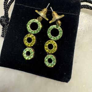Elegant Green Crystal Drop Earrings
